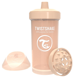 Поильник Twistshake "Kid Cup", цвет: пастельный бежевый (Pastel Beige), 360 мл