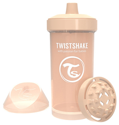 Поильник Twistshake "Kid Cup", цвет: пастельный бежевый (Pastel Beige), 360 мл
