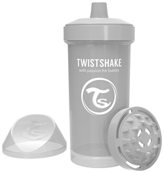 Поильник Twistshake "Kid Cup", цвет: пастельный серый (Pastel Grey), 360 мл