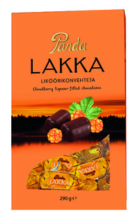 Конфеты Panda Lakka шоколадные с морошковым ликером
