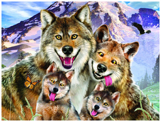 Пазл 3D 100 Волки селфи