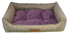 Лежак для собак и кошек Xody Люкс №1, флок, VIOLET, 50х40х12 см