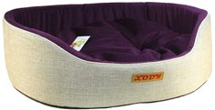 Лежак для собак и кошек Xody Премиум №0, флок, VIOLET, 38х26х15 см