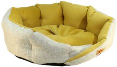 Лежак для собак и кошек Xody Сказка, флок, OLIVE, 52х52х15 см