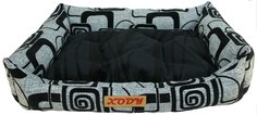 Лежак для собак и кошек Xody Люкс №3, флок, Серый, 70х60х19 см