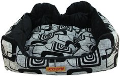 Лежак для собак и кошек Xody Бант, флок, Серый, 52х44х см23