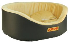 Лежак для собак и кошек Xody Премиум №4, кожа, 64х49х20 см