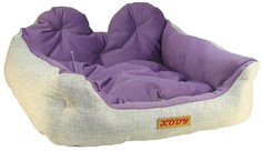 Лежак для собак и кошек Xody Бант, флок, VIOLET, 52х44х23 см