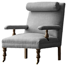 Кресло для гостиной Restoration Hardware 99х76х92 см, серый
