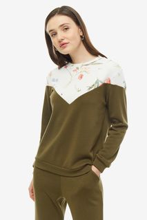 Свитшот женский Fashion.Love.Story. 19PF0234WTFLWKH хаки 46 RU