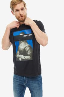 Футболка мужская Replay M3855.2660.098 черная 2XL