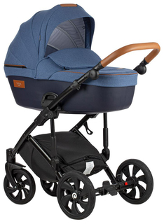Коляска Tutis Viva Life 3 в 1 076 деним, кожа тёмно-синяя