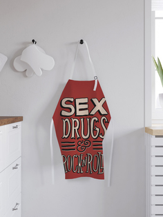 JoyArty Фартук кухонный регулируемый «Sex, drugs, rock&roll», универсальный размер
