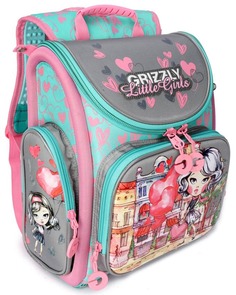 Рюкзак школьный Grizzly для девочек Серый RA-971-3