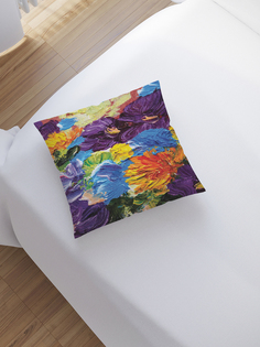 JoyArty Наволочка декоративная «Акриловые цветы» на молнии, 45x45 см