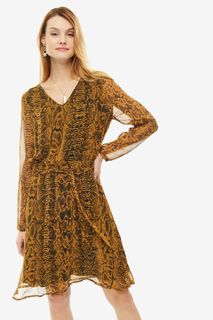 Платье женское ICHI 110774 17735 коричневое M