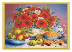 Алмазная мозаика Натюрморт, 40х50 см Рыжий кот