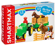 Магнитный конструктор Bondibon SmartMax Мой первый набор с трактором, 22 детали
