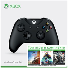 Геймпад Microsoft Xbox One Black (6CL-00002) +Forza Horizon 4+Anthem+GoW 4 (Цифровой код)