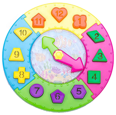 Игрушка пластм. 3в1 сортер-часы-пазл, серия " Моей Деточке", РАС 24?31?2.5 см, арт.M9018. Yako Toys