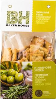 Хлебцы Baker House с розмарином чесноком оливковым маслом и морской солью 250 г