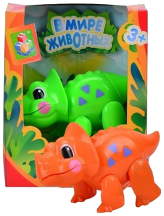 Игровой набор животных 1toy В мире животных динозавр (зеленый / оранжевый) 2 вида Т57443