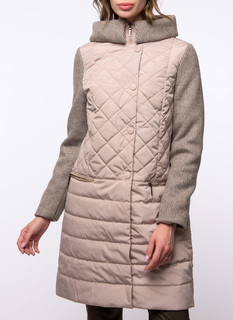 Пуховик женский DizzyWay 19327 Мерил бежевый 48 RU