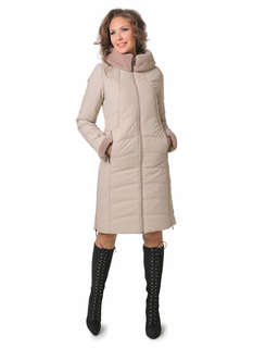 Пуховик женский DizzyWay 19425 Исабель бежевый 54 RU