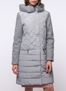 Пуховик женский DizzyWay 19327 Мерил серый 52 RU
