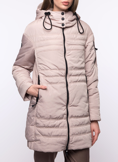 Пуховик женский DizzyWay 19310 Беверли бежевый 44 RU