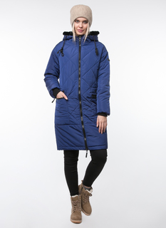 Пуховик женский DizzyWay 18417 Глэдис синий 48 RU