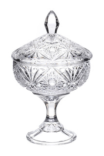 Конфетница на ножке с крышкой Crystalite Bohemia