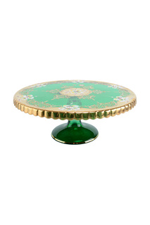 Тортница 32 см "лепка зеленая" Bohemia