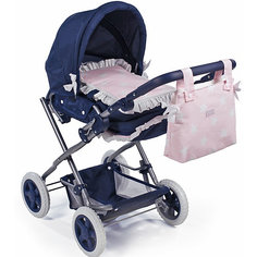 Коляска-трансформер 3х1 La Nina "Карлота", синяя с розовым