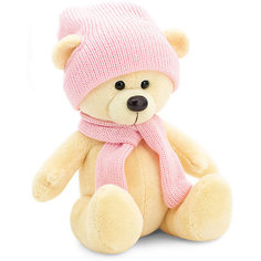 Мягкая игрушка Orange Медведь Топтыжкин жёлтый: в шапке и шарфе, 17 см