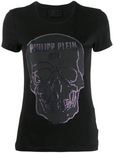 Philipp Plein футболка с круглым вырезом и декором Skull