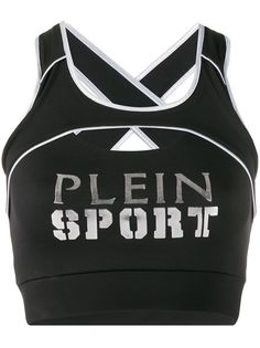 Plein Sport укороченный топ с логотипом