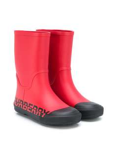 Burberry Kids logo-print rubber boots
