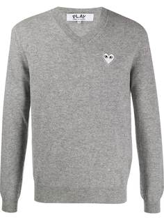 Comme Des Garçons Play embroidered logo v-neck jumper