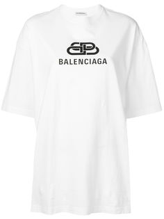 Balenciaga футболка оверсайз с логотипом BB