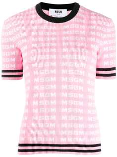 MSGM джемпер в рубчик с логотипом