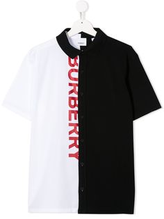 Burberry Kids футболка в стиле колор-блок с логотипом