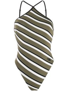 Solid & Striped слитный купальник с вырезом халтер и полосками