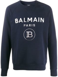 Balmain metallic logo print sweatshirt