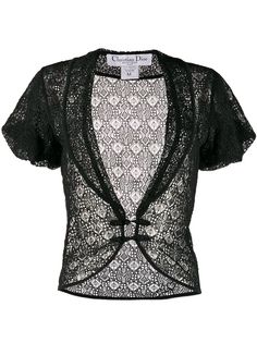 Christian Dior Pre-Owned кружевной жакет 1990-х годов с короткими рукавами