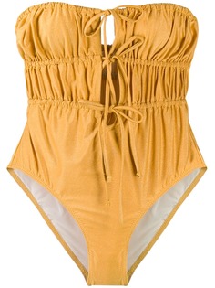 Solid & Striped Paula metallic ruched swimsuit