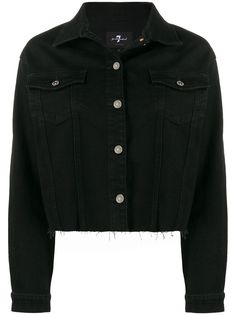 7 For All Mankind fringe detail denim jacket