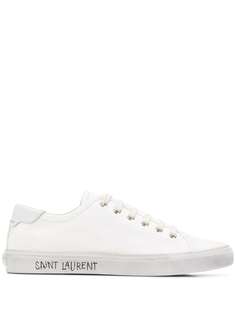 Saint Laurent кеды на шнуровке с эффектом потертости