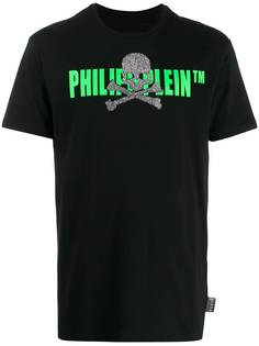 Philipp Plein футболка с декором Skull и логотипом