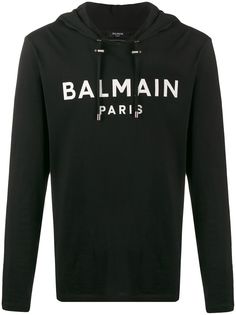 Balmain logo print hooded sweatshirt